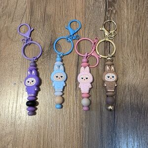 Cute Bunny Keychain Set